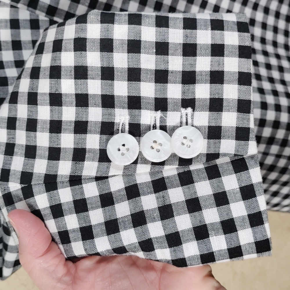 Talbots Classic Black and White Gingham Blazer - Picture 5 of 12